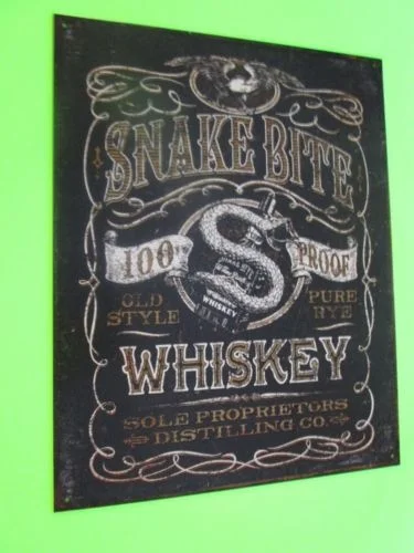 

Tin Sign Home Garage Repair Shop Man Cave Decor Gas Oil Snake Whiskey