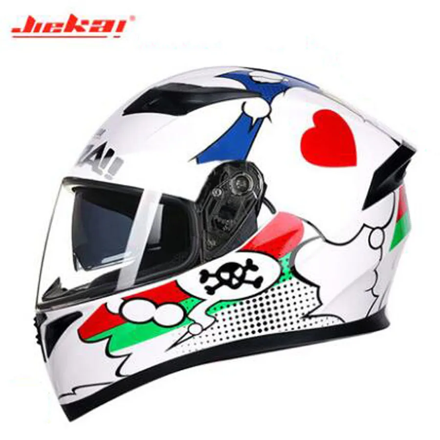 JIEKAI полное лицо с прозрачными противотуманными линзами мотоциклетные шлемы для