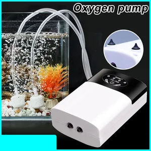 Portable Fishing Oxygen Pump USB Rechargeable Exhaust Air Stone Ultra Silent Air Compressor Lasts 15