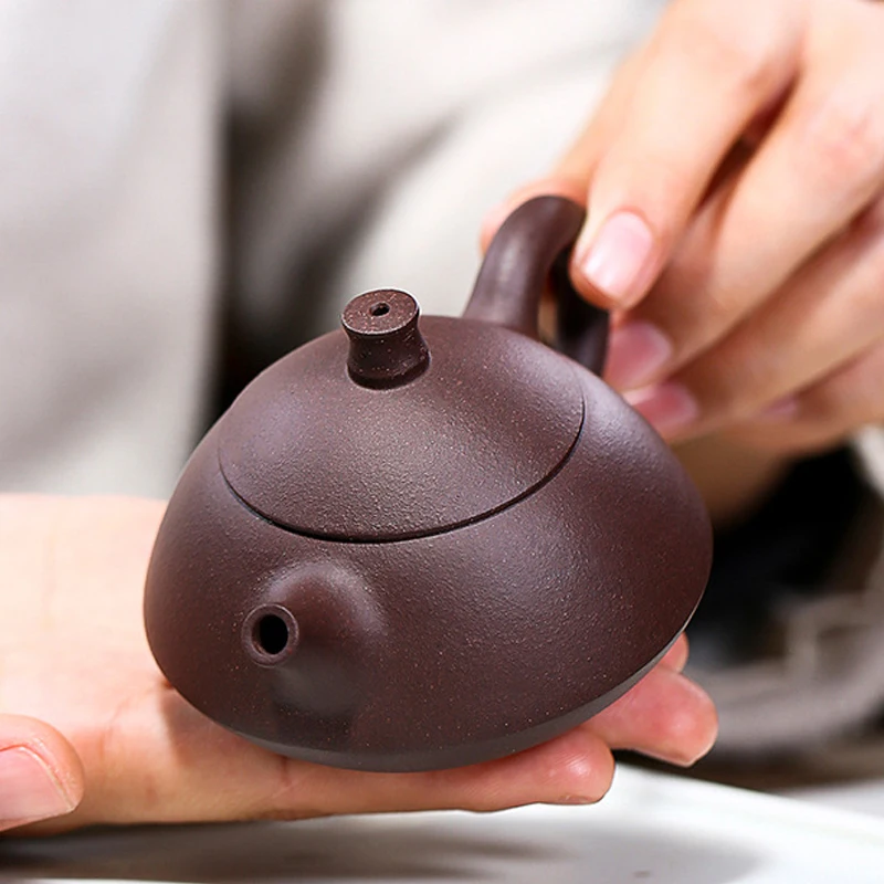 100 мл 3 38 унций Yixing чайный горшок Фиолетовый Глиняный камень совок ручной работы