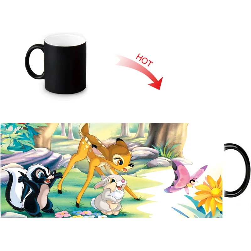 Веселые кружки Bambi с узором волшебные цвета меняющие кофейные индивидуальные