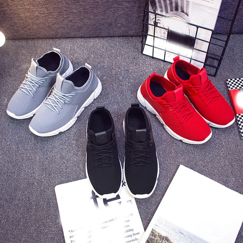 

Men Mesh Flats Shoes light outdoor sport Sneakers Breathable fashion Sport Running Non-slip Lace Up Casual sports shoes