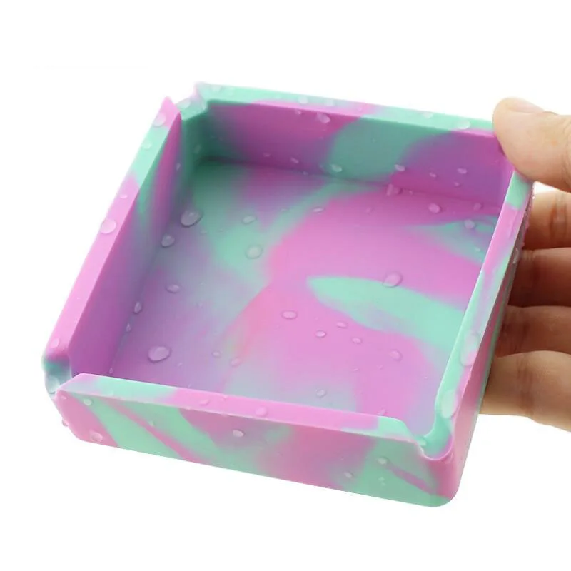 1 шт. силиконовая пепельница высокое качество Квадратная Пепельница камуфляж из