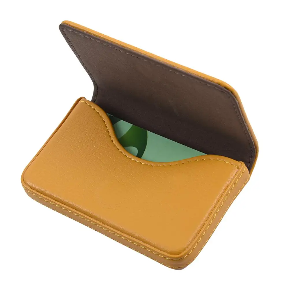 Кожаный держатель для карт с узором Личи вместительный визитница Модный чехол