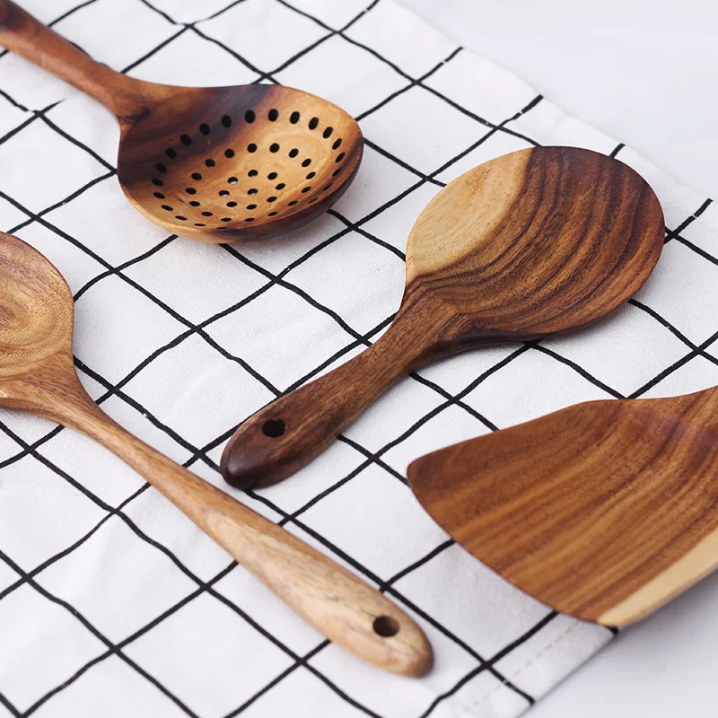 Ложка для супа из натурального дерева в японском стиле Антискользящая ложка риса