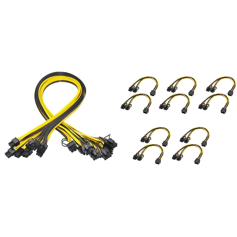 

10 шт., кабель питания с 6 контактами PCI-E на 8 контактов (6 + 2)