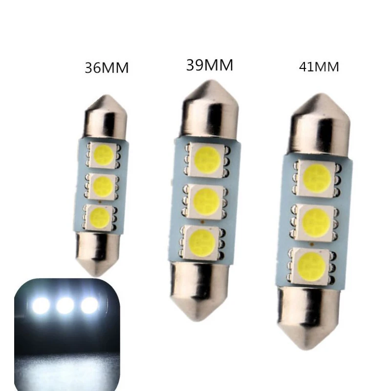 20 шт. яркие белые светодиодные лампы для автомобиля C5W 5050 3 Smd 3Smd 31 мм 36 мм 39 мм DC 12 В гирлянда внутренний купол свободный светильник лампа указателя поворота