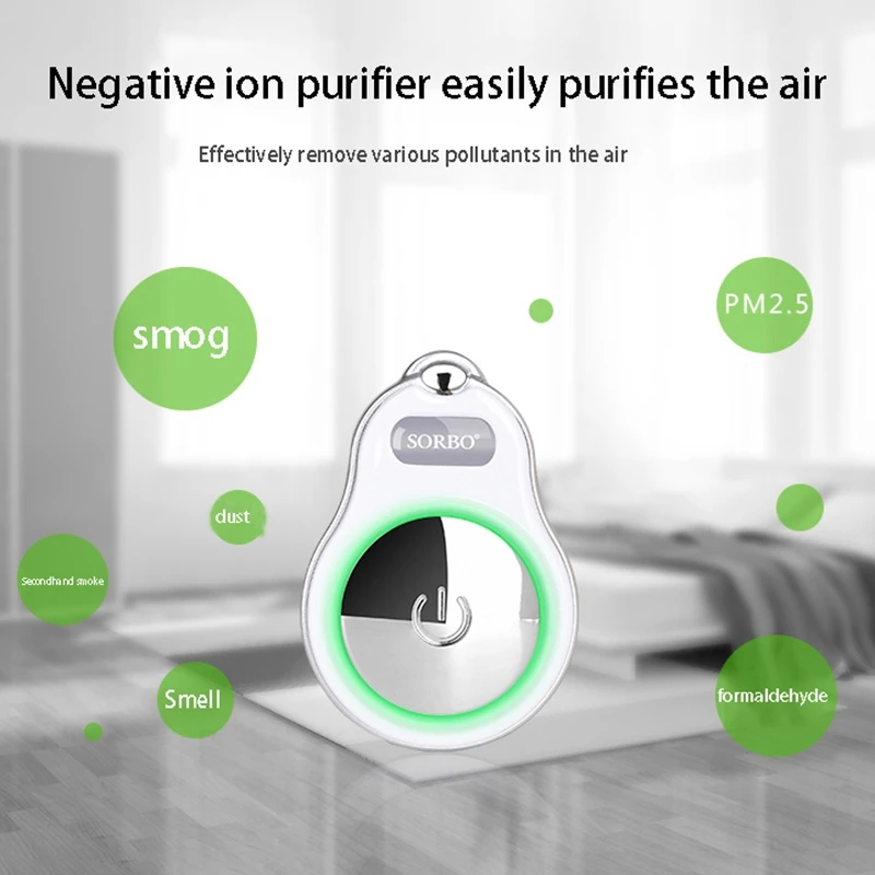 

Sorbo Necklace Hanging Neck Air Purifier, Wearable Portable Freshener Negative Ion Generator Personal Air Purifier
