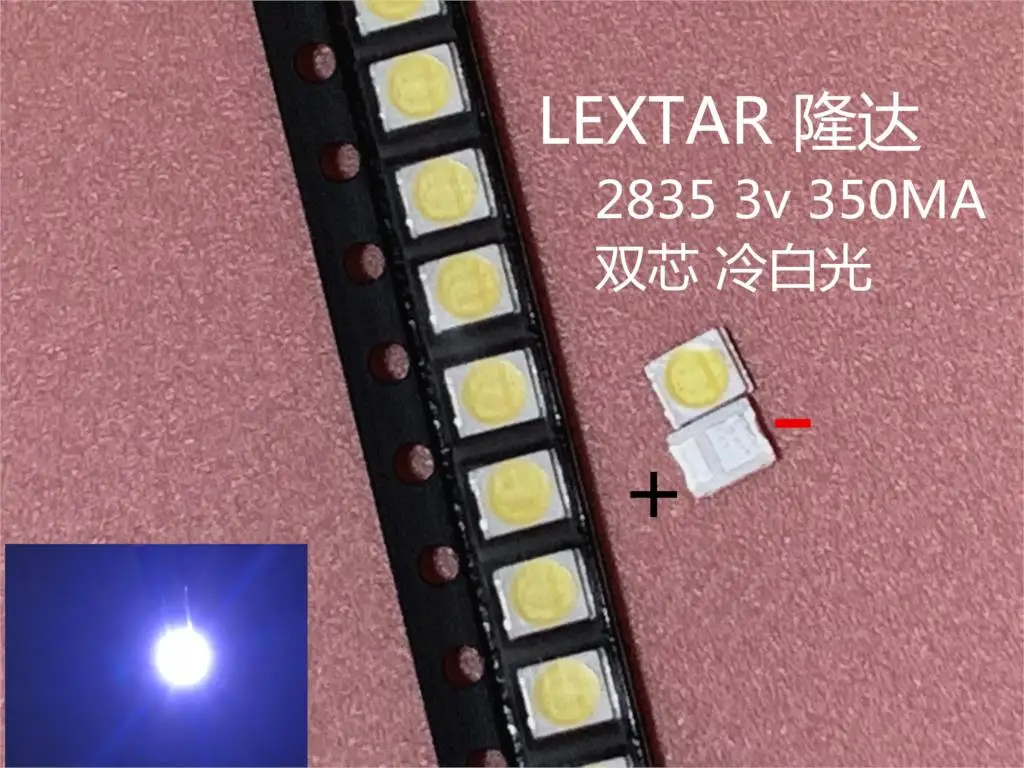 200 шт. светодиодный фонарь Lextar 1210 3528 2835 3В 250мА холодный белый для LG Innotek LCD