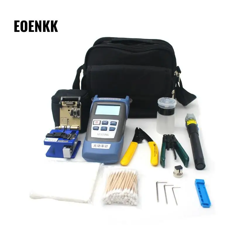 

Fiber Cold Connection Toolkit Set Cutting Knife Red Laser Pointer Wire Stripper Mille Pliers Optical Power Meter Tester