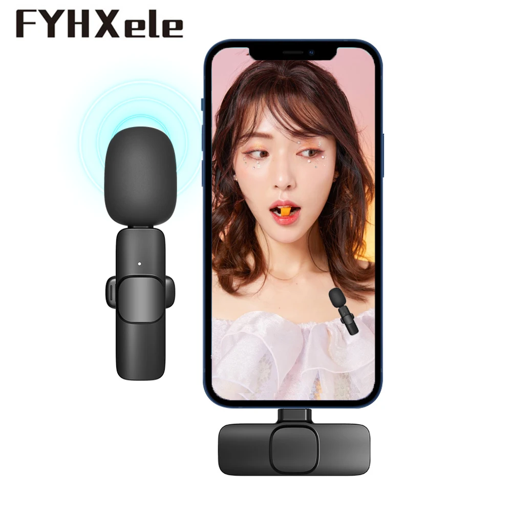 

Wireless Lavalier Microphone Noise Reduction Portable Audio Video Recording Mini Mic for Android Live Broadcast Type-C OTG