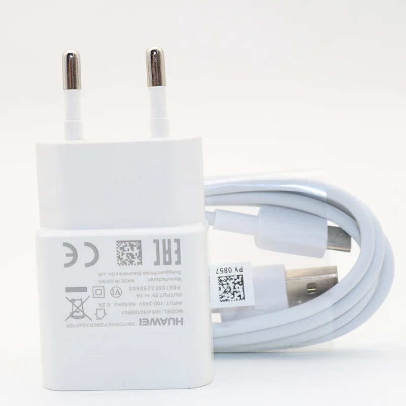 Оригинальное зарядное устройство 5v1a с европейской вилкой 1A Кабель Micro Data для honor 7x