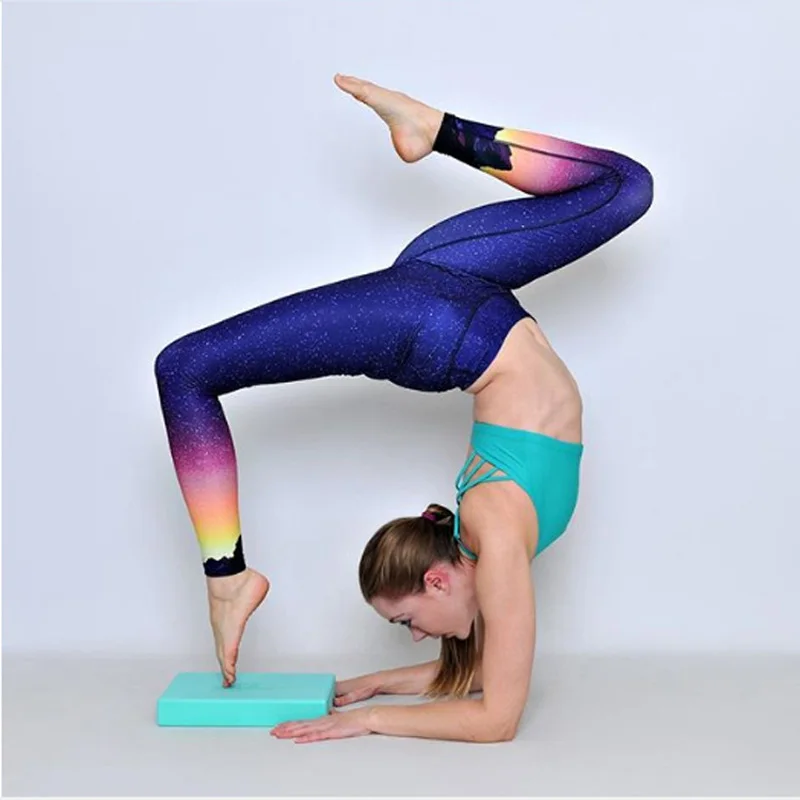 Штаны для йоги с цифровой печатью и изображением звездного неба леггинсы фитнеса