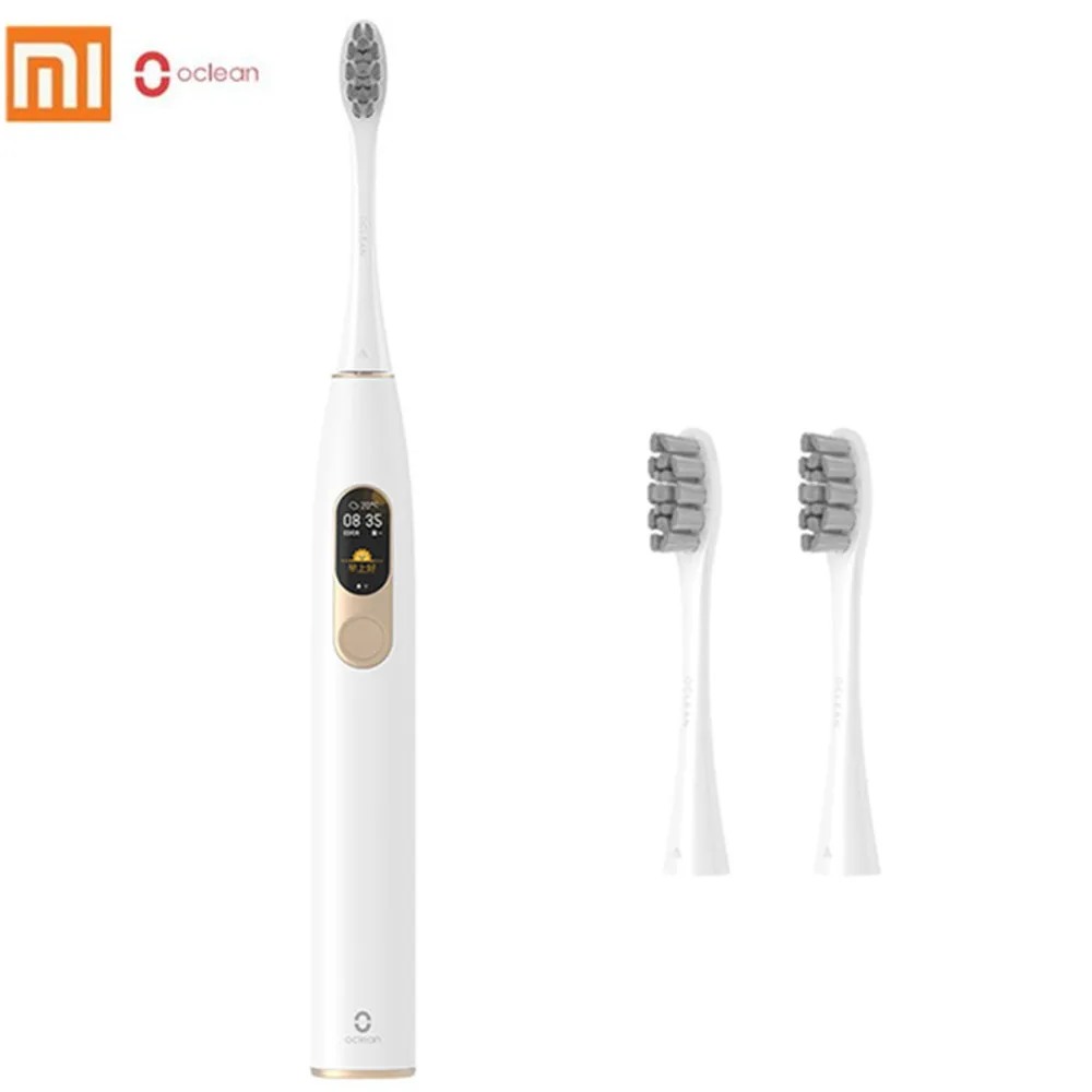 2pcs white heads Новая Oclean X sonic электрическая зубная щетка обновленная Водонепроницаемая щетка Ультра звуковая автоматическая зубная щетка USB Oclean X sonic зубная щетка - Цвет: 2pcs white heads