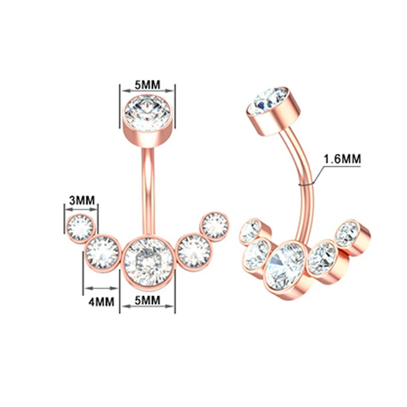 

Rhinestone Dangle Belly Button Rings for Women Girls 316L Surgical Steel Curved Navel Barbell Crystal Body Jewelry Piercing Tool