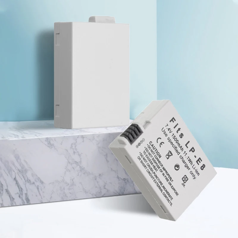 Новинка 2 шт. аккумулятор для фотоаппарата 7 4 В 1500 мАч фонарь LPE8 LP E8 + двойное