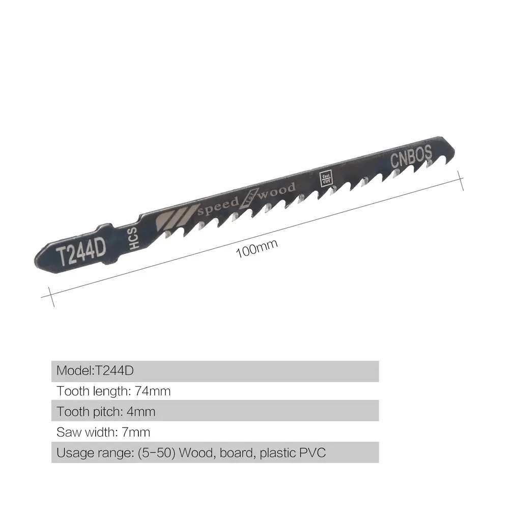

5Pcs/set T244D Saw Blade Hacksaw Jig Saw Blade Set Reciprocating Curve Saw Blade For Hard Wood Saw Cutting Tool