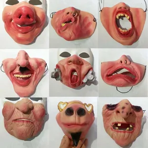 Страшная латексная маска на половину лица, женские и мужские для мальчиков и девочек масок, карнавальное платье, вечеринка, Хэллоуин, Рождество, маскарад, праздник Марди Гра