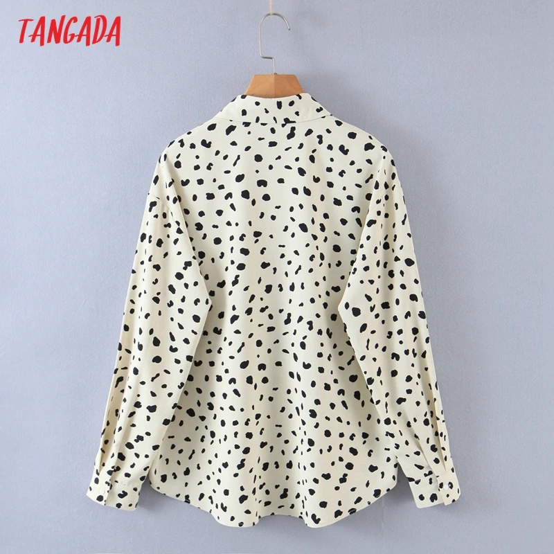 

Tangada Women Retro Oversized Milk Print Blouse Long Sleeve Chic Female Office Lady Shirt Blusas Femininas SL199