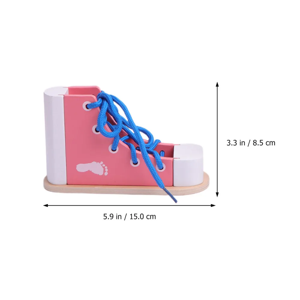 

2PCS Learn to Tie Shoes Shoe Tying Teaching Kit Tie Shoes Random Educational Toys Children Wooden Toys Toddler Lacing Shoes Earl