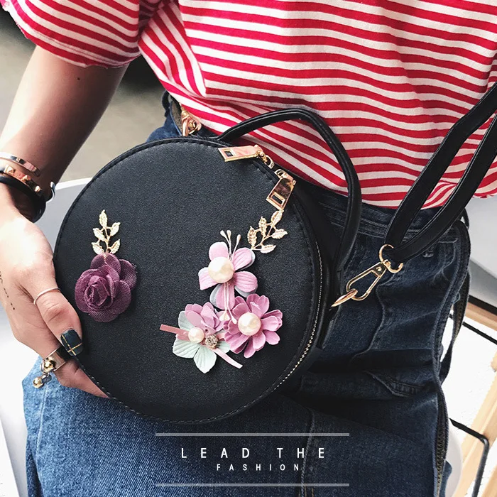 Женская сумка женские сумки кожаная через плечо сумка-тоут с круглым цветком