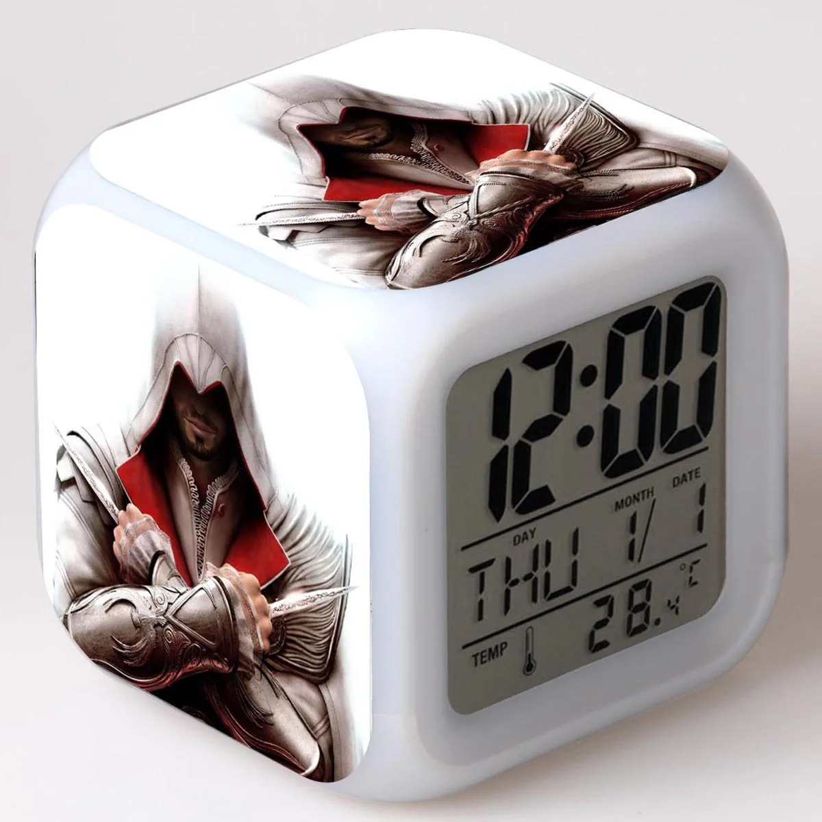 7 видов цветов изменить Аниме игры мультфильм игрушки Led детский будильник