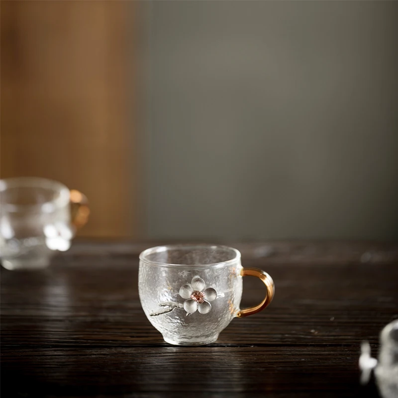 Японская стеклянная чашка чайная Оловянная одна цветок чайный набор кунг фу