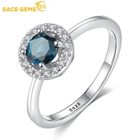 sace gems 100 925 sterling silver 1010mm aquamarine paraiba high carbon diamond rings for women sparkling wedding fine jewelry