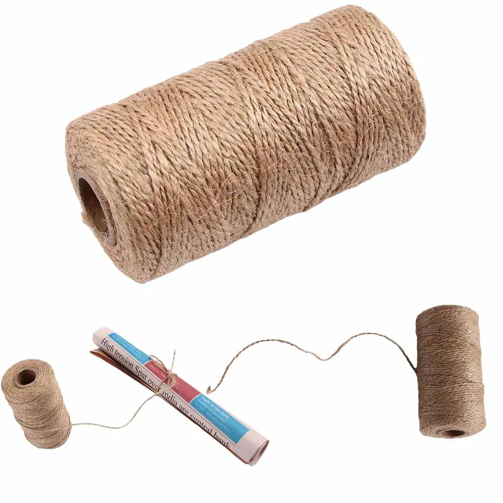 100m Natural Jute Twine Burlap String Hemp Rope Party Wedding Gift Wrapping Cords Thread DIY Scrapbooking Florists Craft Decor Дом и сад