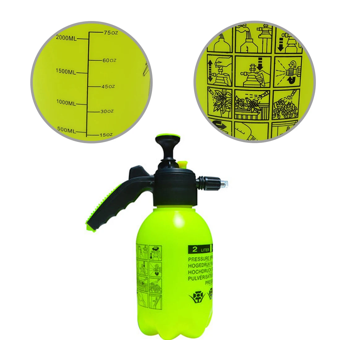 

Manual Pump Foam Sprayer Manual Pressurized Foam Sprayer 2 Liter Pressure Foam Nozzle Car Wash Car Window Cleaning