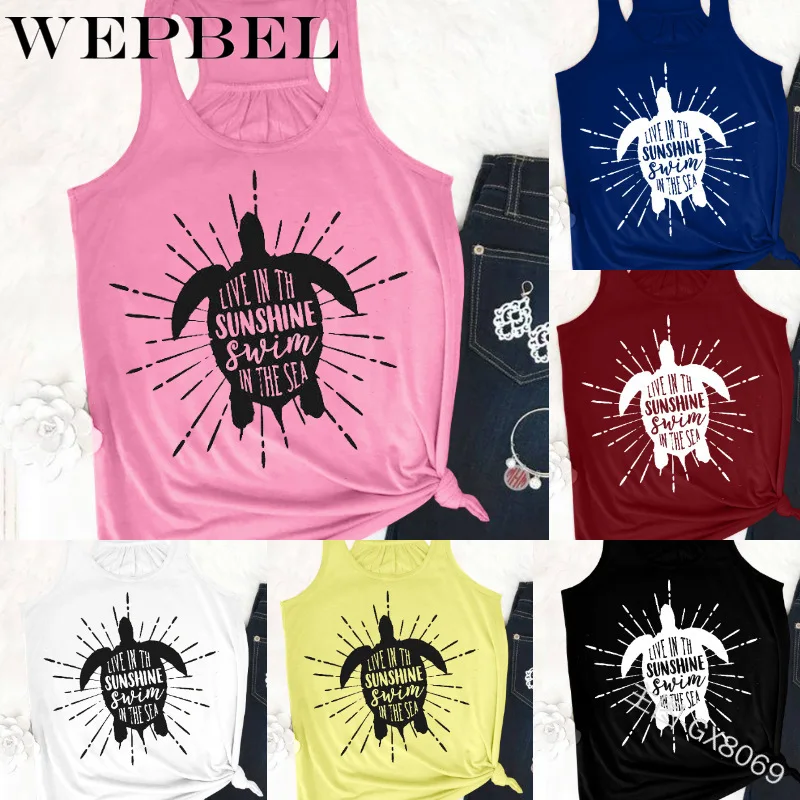 Женский летний топ без рукавов WEPBEL повседневные Модные свободные топы с круглым