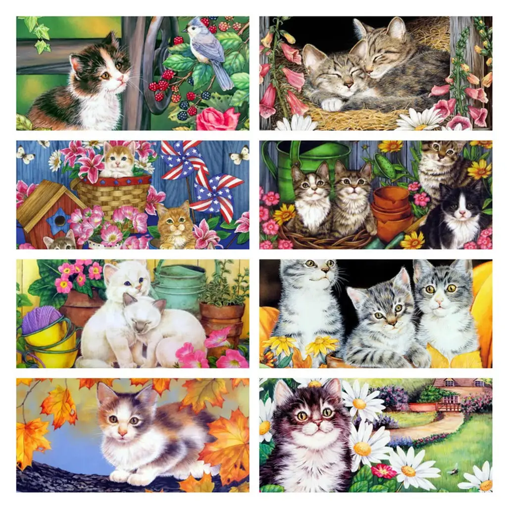 

DIY5D Diamond Painting Complete Set Cartoon Animal Kittens Series Cross-stitch3D Mosaic Painting Room Decoration Embroidery GiFT