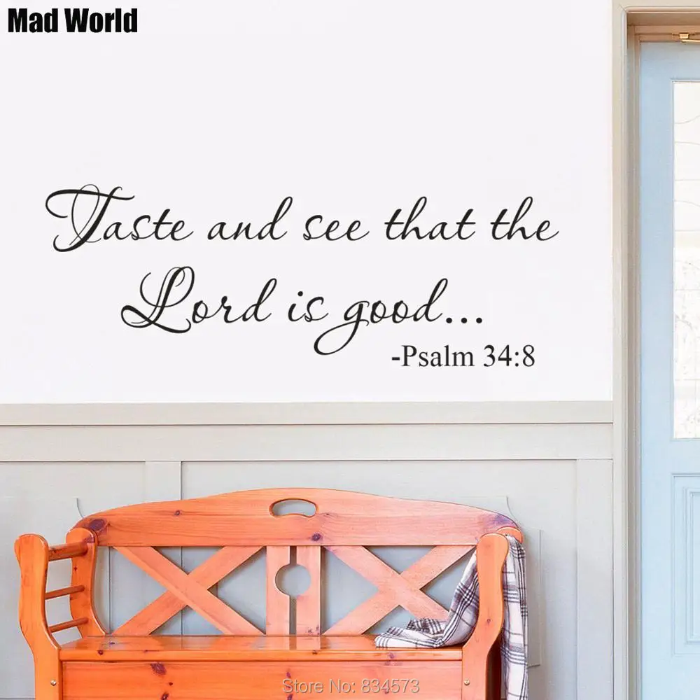 

Стикеры на стену с надписью «see that Lord is good», Псалом 34:8