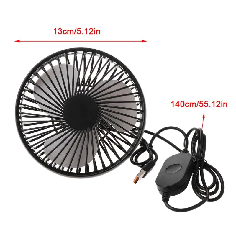 

Universal 5V 360 Degree Rotation Adjustable Angle Car Air Vent USB Fan 3 Speed Electric Air Blower Cooling Fan with ON OFF Switc