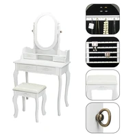 dressing table modern concise 4 drawer 360 degree rotation removable mirror dresser white with dressing table stool