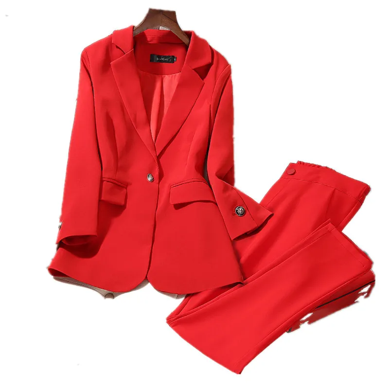 

M-5XL, большой размер, женский костюм, брюки, новый осенне-зимний Повседневный Профессиональный красный пиджак, Блейзер, повседневные брюки, к...