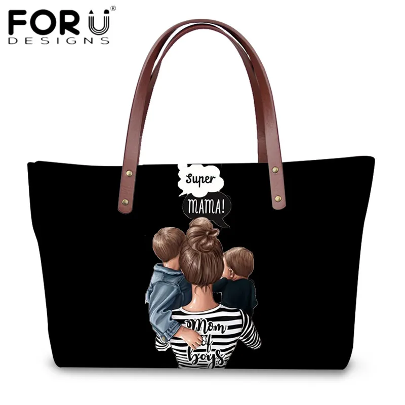 Модные сумки FORUDESIGNS с принтом Super Mom Baby для девочек и мальчиков вместительные на