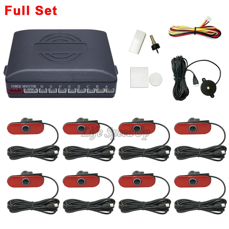 Комплект с 8 датчиками 16 5 мм плоский автомобильный детектор парковочный радар