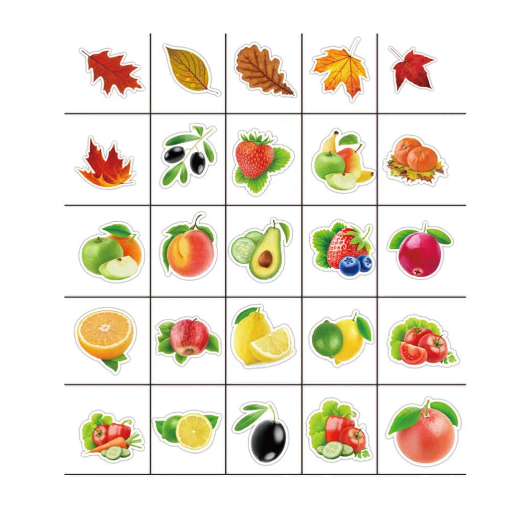 

100Pcs Fruit Pattern Stickers Notebook Decals Waterproof Draw-Bar Box Stickers Assorted Color
