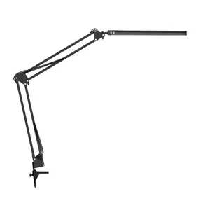 Hot LED Folding Metal Desk Lamp Clip On Light Clamp Long Arm Dimming Table Lamp 3 Colors For Living Room Reading Computers