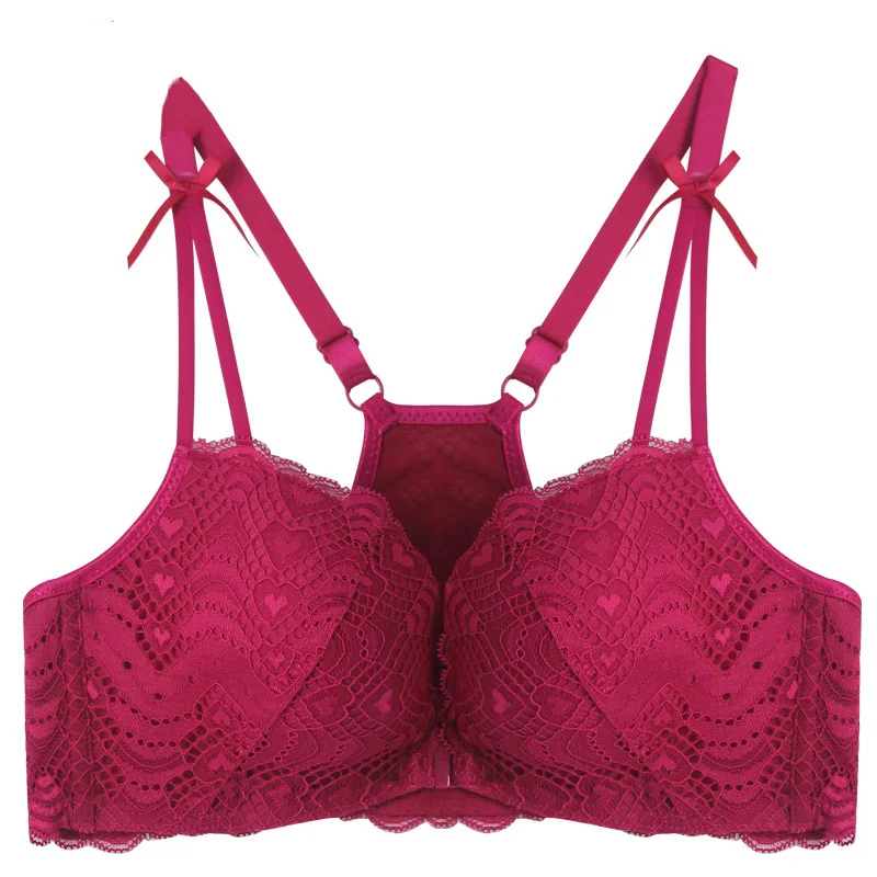 

Бюстгальтер Elovegirl с передней пряжкой без стальных колец, сексуальное нижнее белье, женский бюстгальтер, красивый кружевной бюстгальтер с бо...
