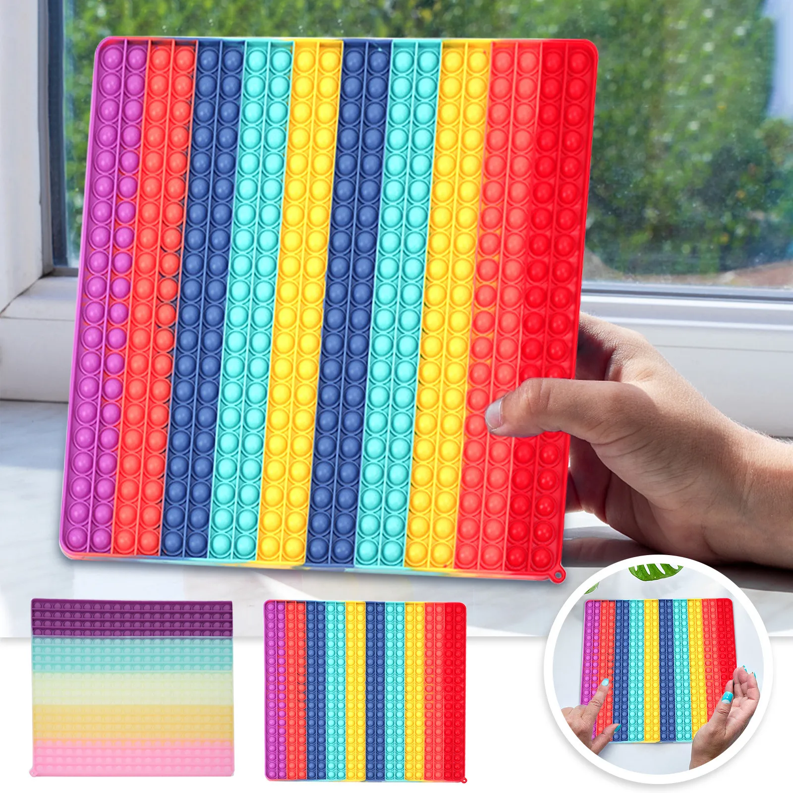 

Игрушка Unzip Интерактивная Радужная цветная настольная игра большая силиконовая круглая 40 см снятие стресса для взрослых и детей антикварны...