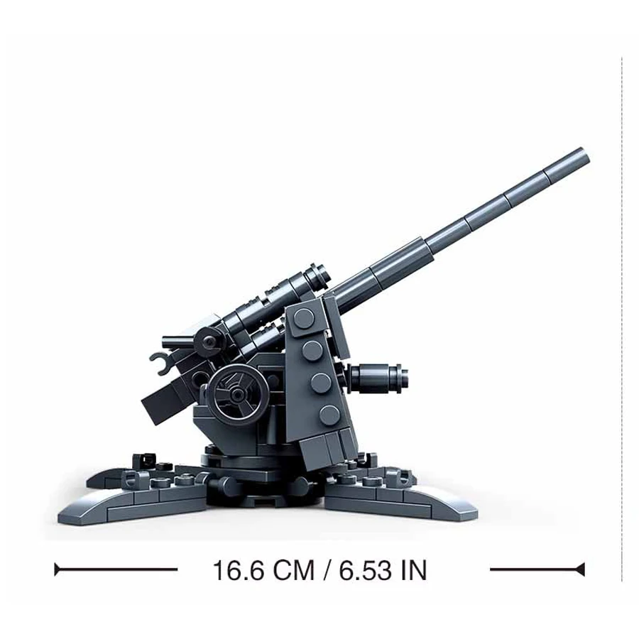 

Military WW2 North African War Army German 88MM Anti-Tank Gun Model Building Blocks FlaK Cannon Bricks Toys Gift For Children