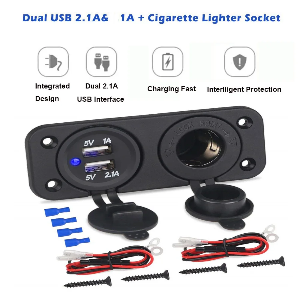 2 Переключатель отверстия Панель для автомобиля лодка яхта морской синий