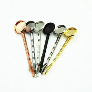 10 шт.лот, Высококачественная медная заколка для волос с разноцветным покрытием 12 мм, заколка для волос, основа для волос, кабошон, камея