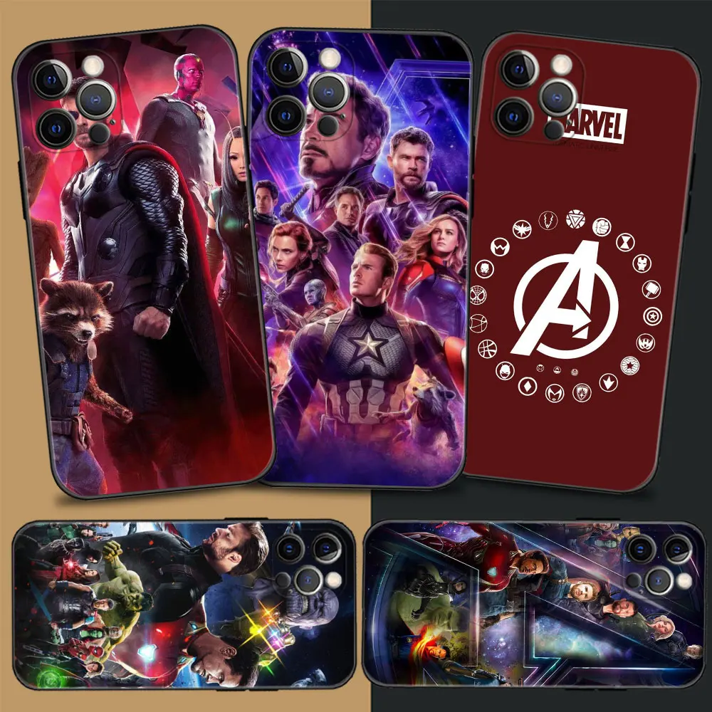 Чехол для телефона Apple iPhone 11 13 12 Pro Max Mini X XS XR 6 6S 7 8 Plus 5 цветов SE(2020) Coque Marvel Мстители