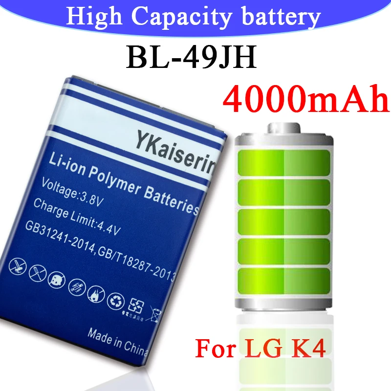 4000 мА/ч BL 49JH Замена Батарея для LG K3 LS450 K4 K120 веселье K121 K130 K120e K130e BL49JH батареи|Батареи