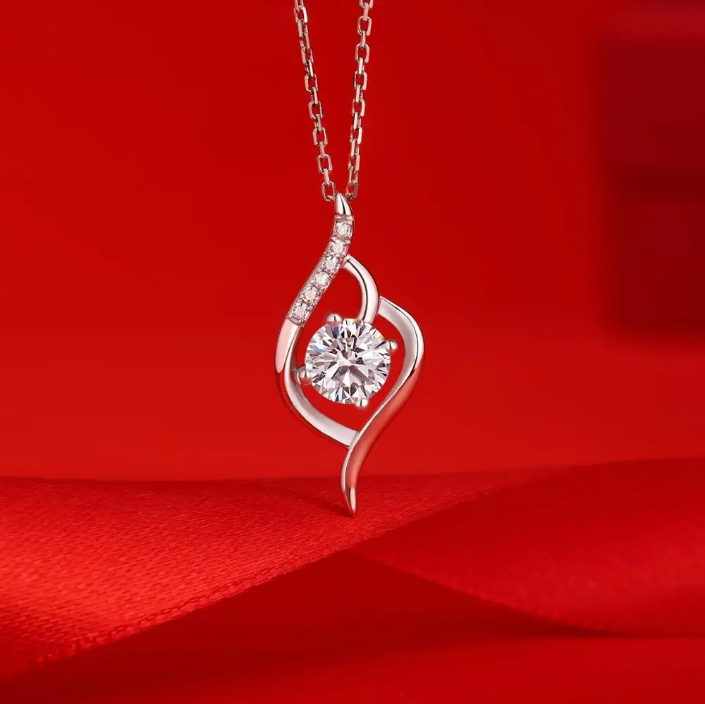 Moissanite D цветное ожерелье VVS11ct настоящий натуральный алмаз тест прошел хорошее