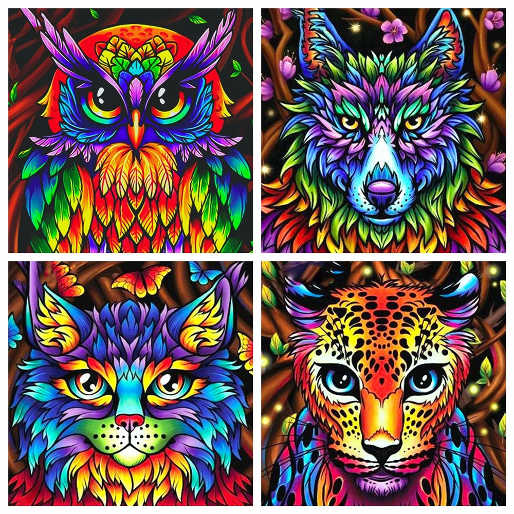 Huacan 5д алмазная мозаика животные кошки декор для дома вышивка полная выкладка