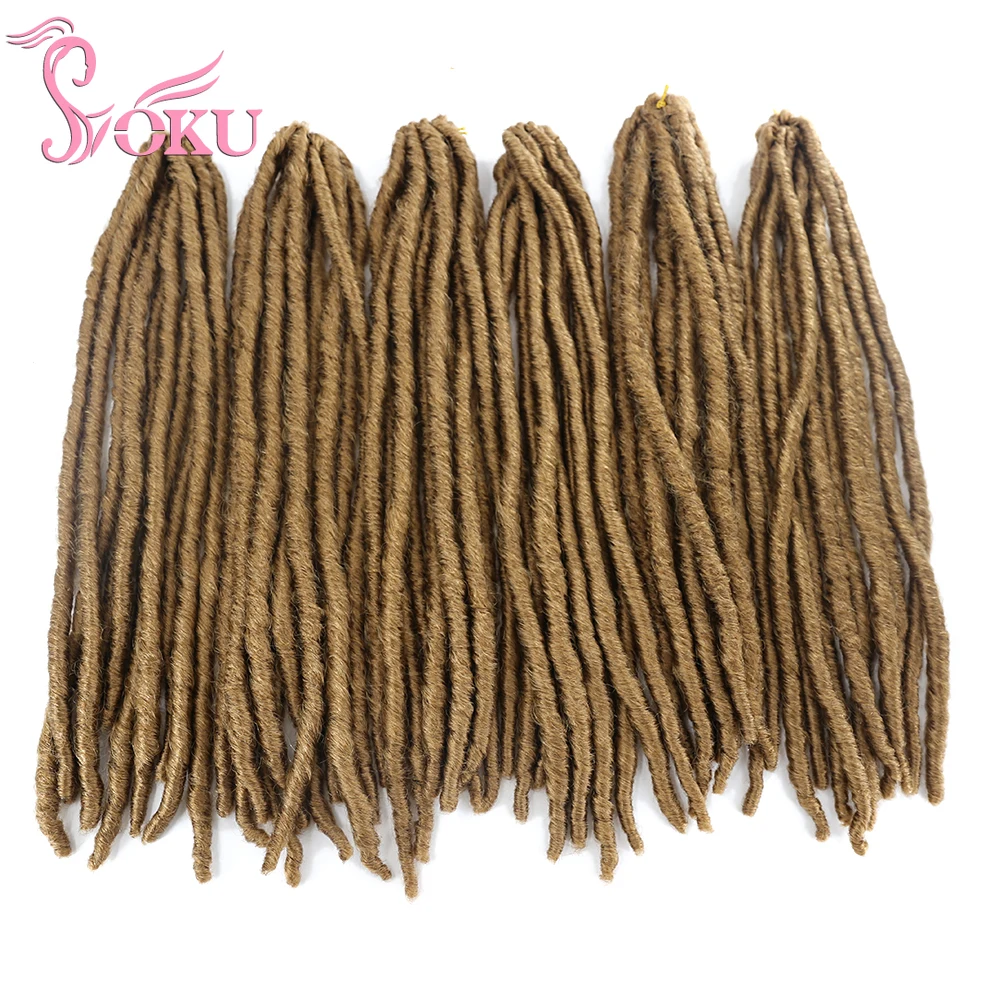 SOKU 20 дюймовые косы из искусственной кожи дреды синтетические волосы наращивание
